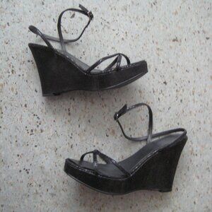 Colin Stuarts Black glitter Wedges Size 7